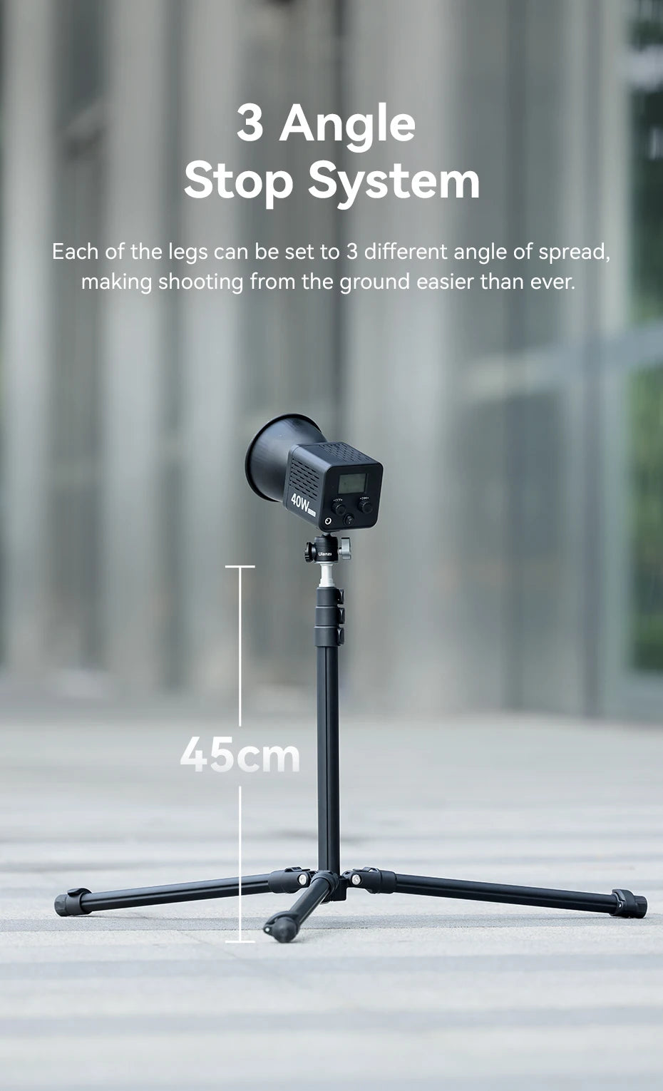 Ulanzi TT43 1.9M Aluminum Alloy Light Stand Reversible Leg Light Stand Tripod for LED Light Projector Flash Softbox Max Load 6KG