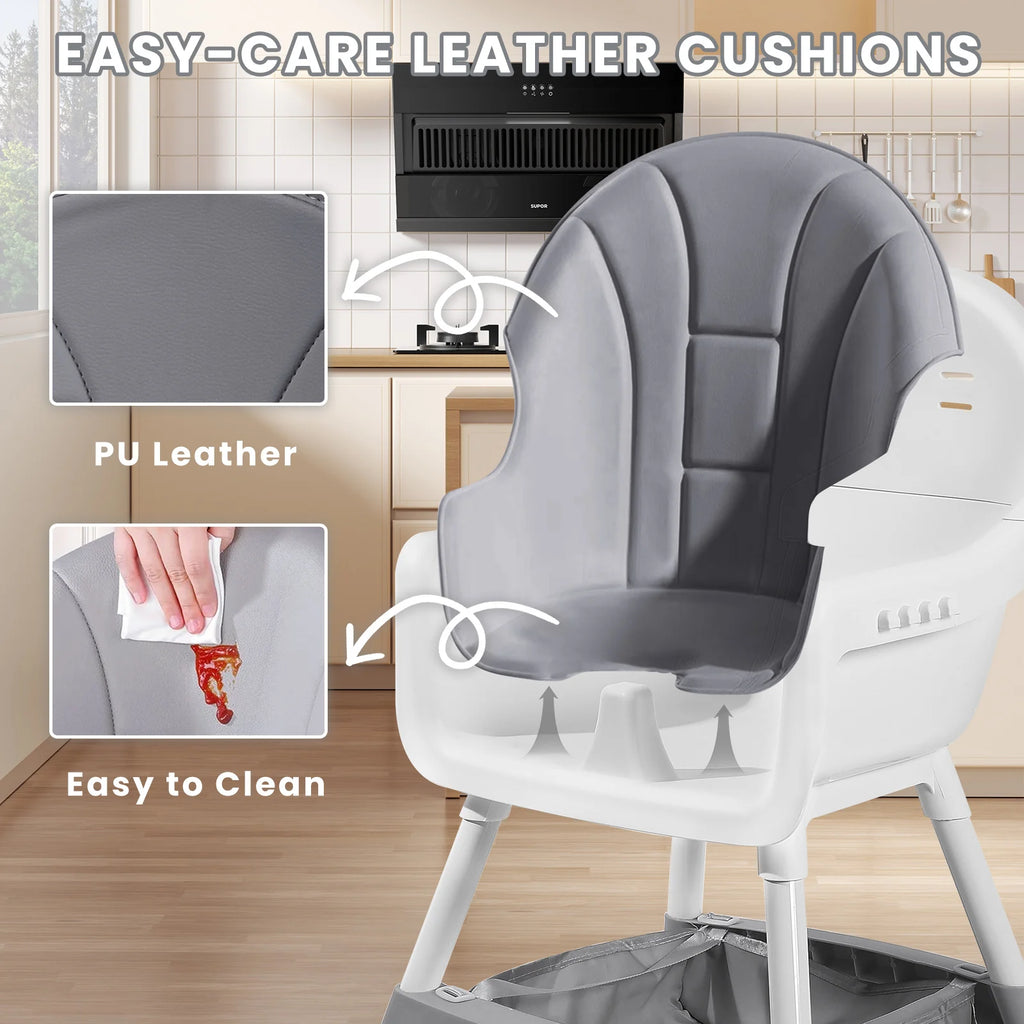 Silla Alta Portátil para Bebé | Convertible | Doble Plato y Porta Juguetes