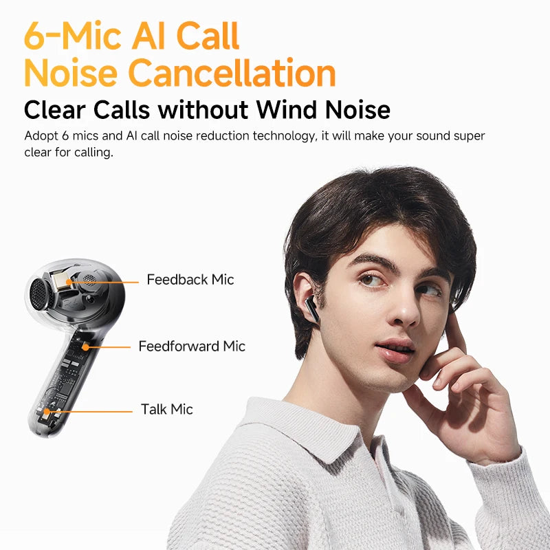 QCY HT10 AilyBuds Pro+ ANC | LDAC Hi-Res Audio | 6 Mic IA HD | 28H | Bluetooth 5.3 | Multipunto - Firu Total Sales