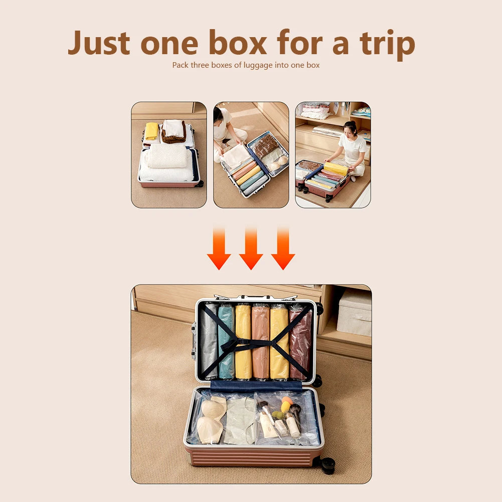 Folding Vacuum Storage Bags | Hand Pump Included | Blankets Clothes Pillows | Space Saving