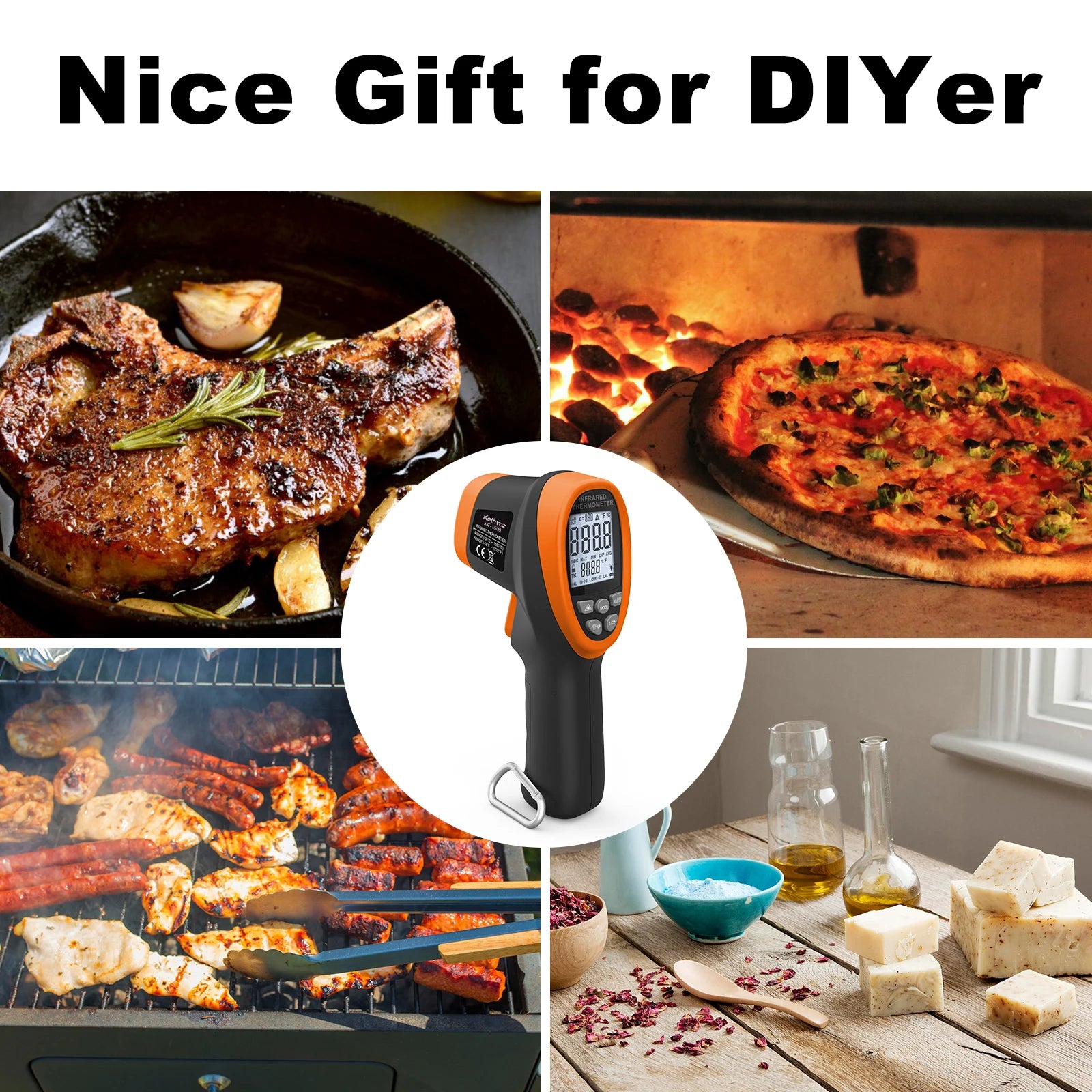 KE-1500 Digital Infrared Thermometer Gun — -50° to 1500°C | 30:1 D:S Ratio