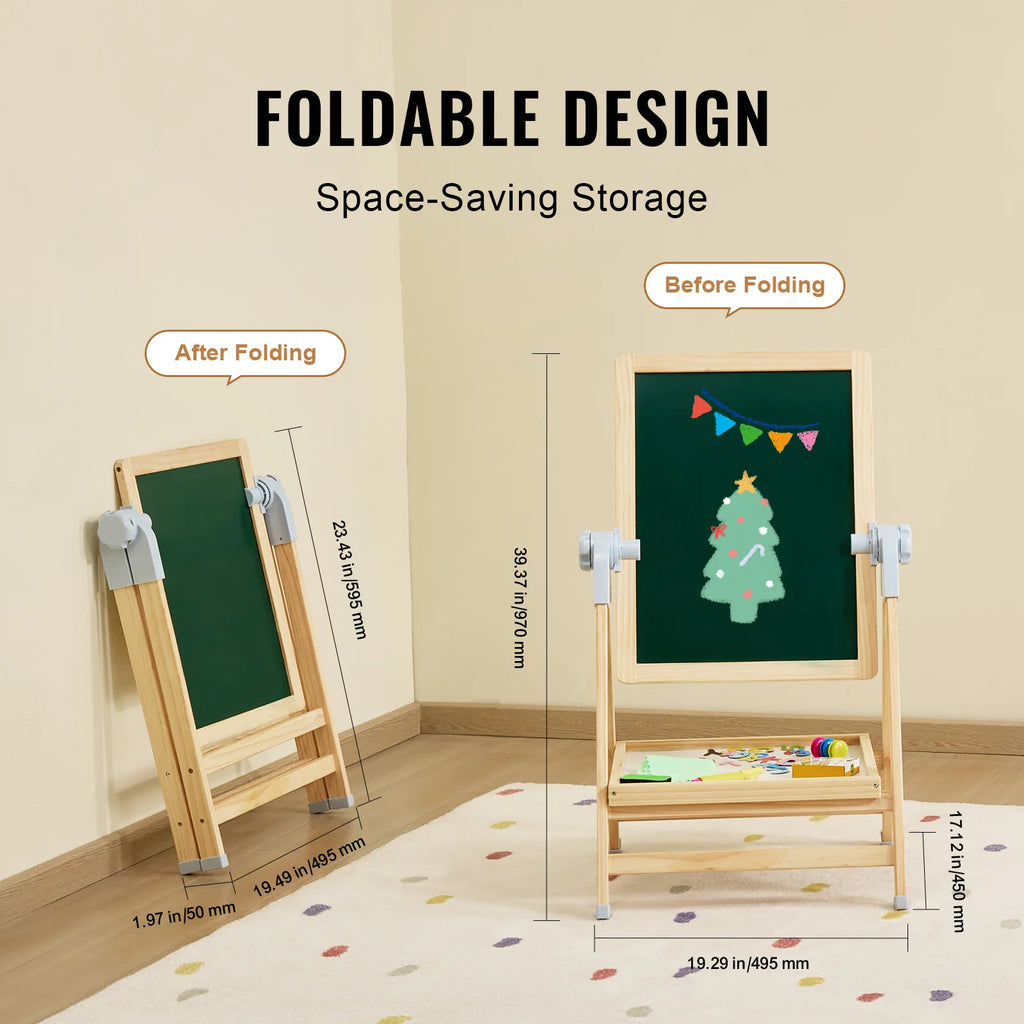 Kids Magnetic Drawing Board Easel with Accessories