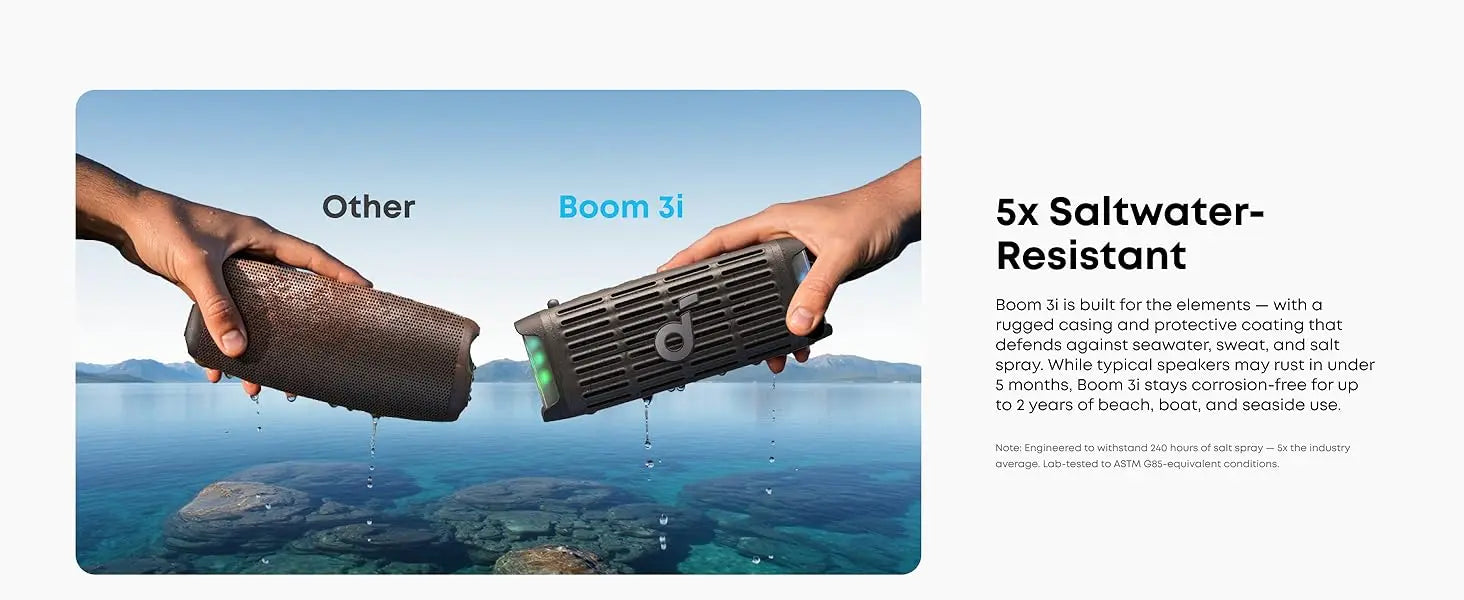 Soundcore Boom 3i by Anker, Compact Outdoor Speaker, IP68 Waterproof, Floating Playback, Saltwater-Resistant  (Refurbished)