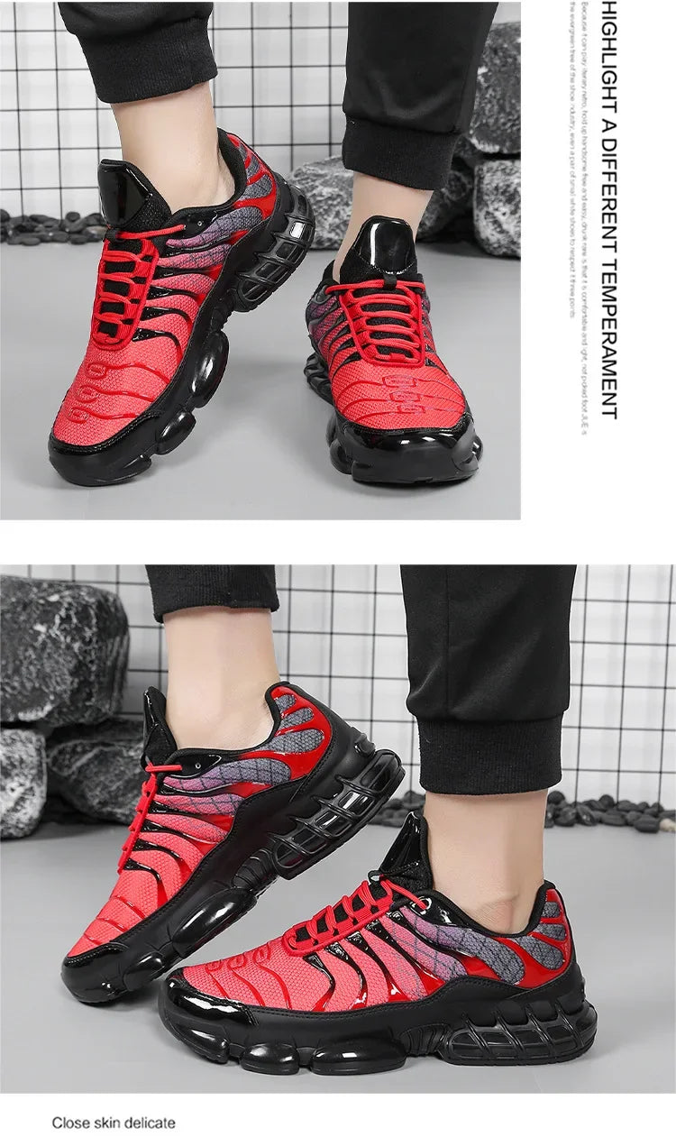 Tenis Hombre Deportivos Ligeros | Dad Shoes | Casual Running | Suela Gruesa | Sin Cordones | Bicolor