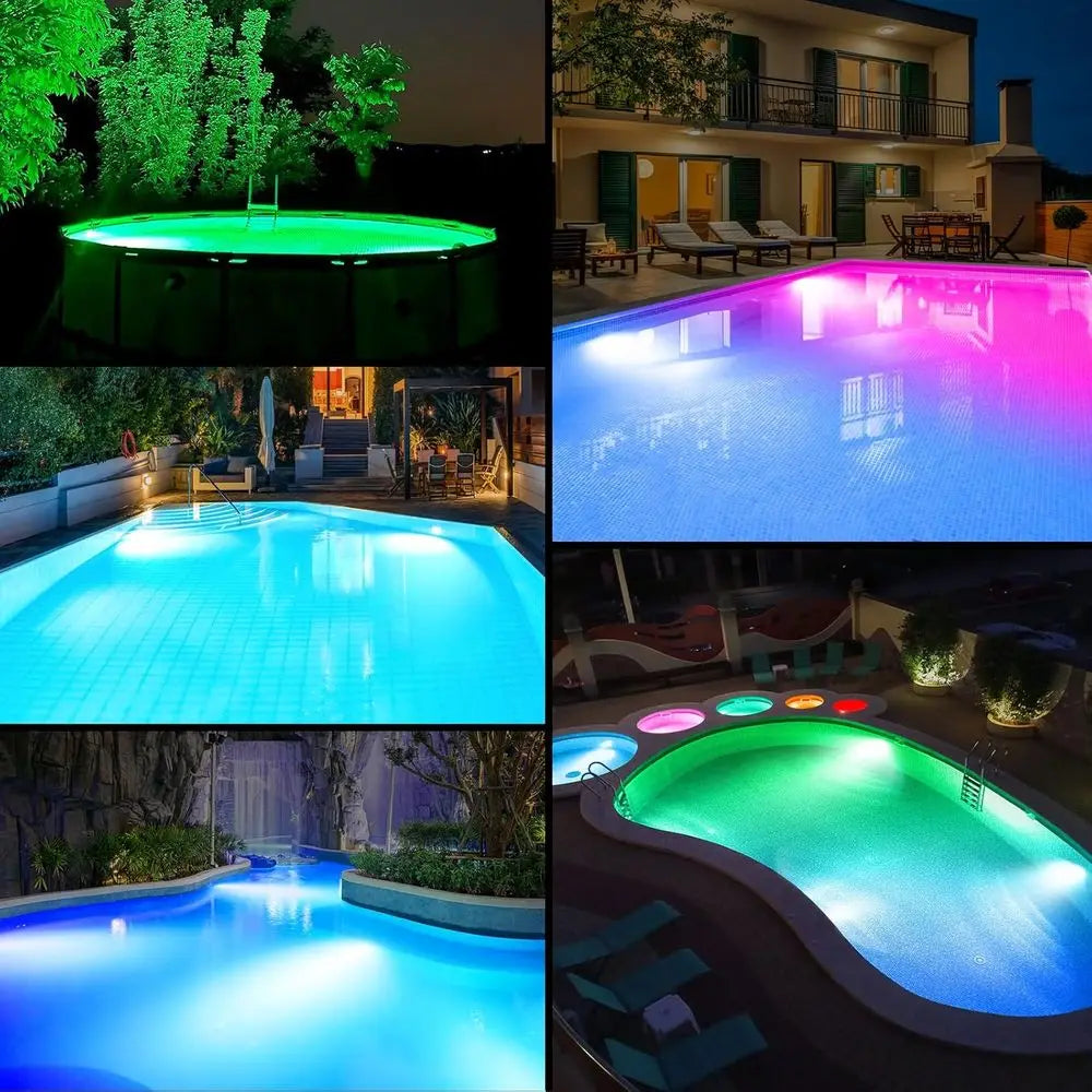Submersible Pool Lights with Remote, High BrightnSwimming Led Pool Lights or Above Ground Pools Waterproo, 9 es Underwater Magne