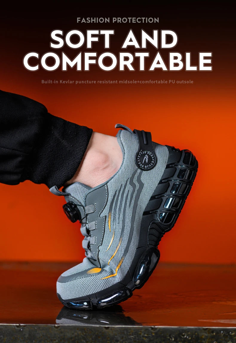 Zapatos de Seguridad Transpirables | Sin Cordones | Suela Blanda | Antipinchazos | Antiaplastad