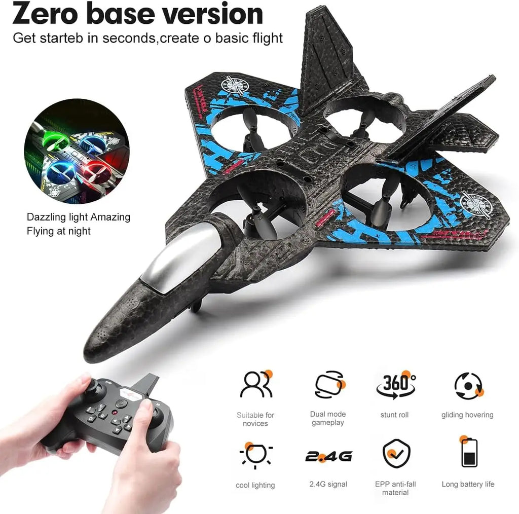 Avión RC Planeador EPP Foam 2.4G con Luces | Control por Gravedad | Regalo Niños ✈️ - Firu Total Sales