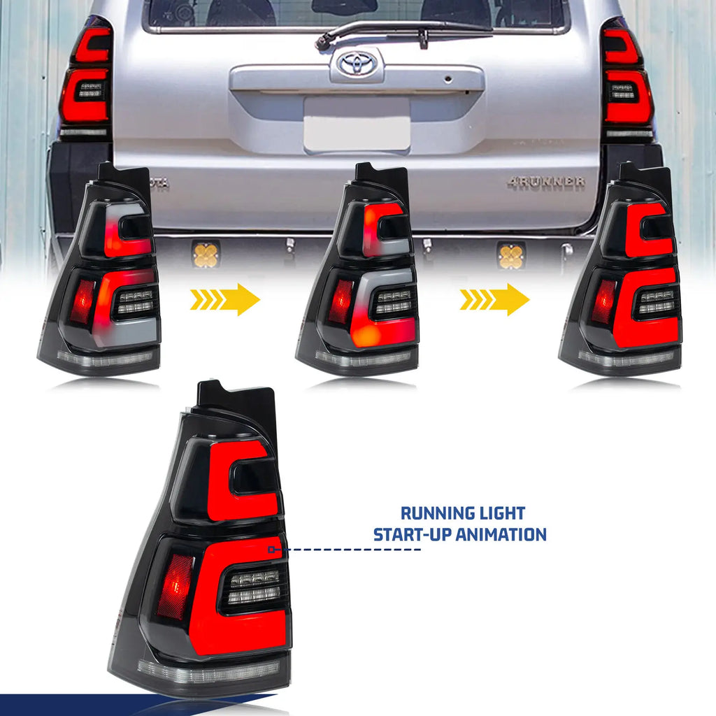 LED Tail Lights for Toyota 4Runner 2003-2009 4th Gen TRD SR5 Start-up Animation Sequential Turn Signal Rear Lamps Assembly