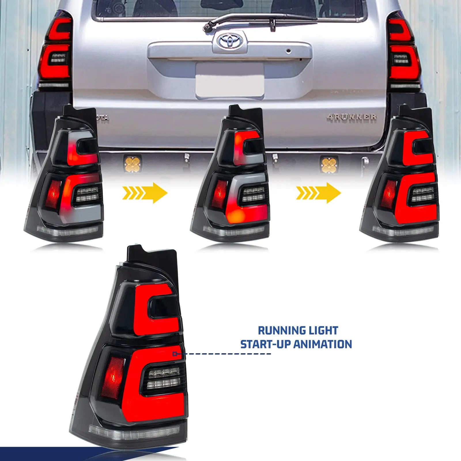 LED Tail Lights for Toyota 4Runner 2003-2009 4th Gen TRD SR5 Start-up Animation Sequential Turn Signal Rear Lamps Assembly