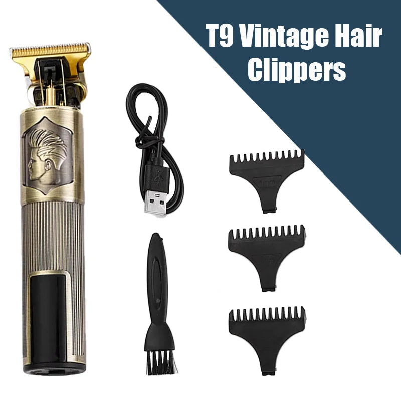 Portable Hairdressing Clipper USB Fast Charging Approaching Zero Gapped Cutting Shaver Man Electric Grooming Kit