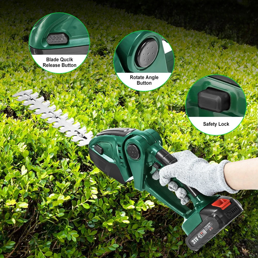 2 in 1 Electric Hedge Trimmer 20000rpm Lawn Mower Garden Shrub Pruning Hedge Pruner Scissors Power Tool For Makita 18V Battery