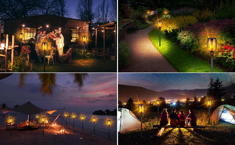 Antorcha Solar 96 LED Efecto Llama Bailarina ZTree | IP65 | Jardín y Patio Exterior - Firu Total Sales