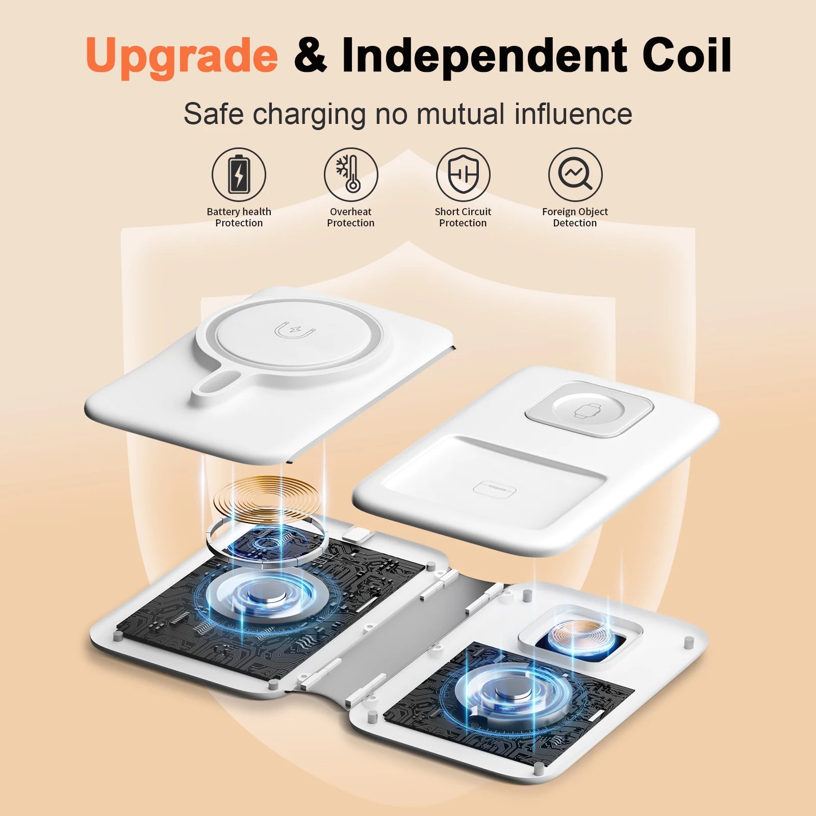 3 In 1 Wireless Charger Station Magnetic Foldable 15W For Apple Devices iPhone 16 15 14 13 12 Pro/Pro Max/Plus/Watch & Airpod - Firu Total Sales