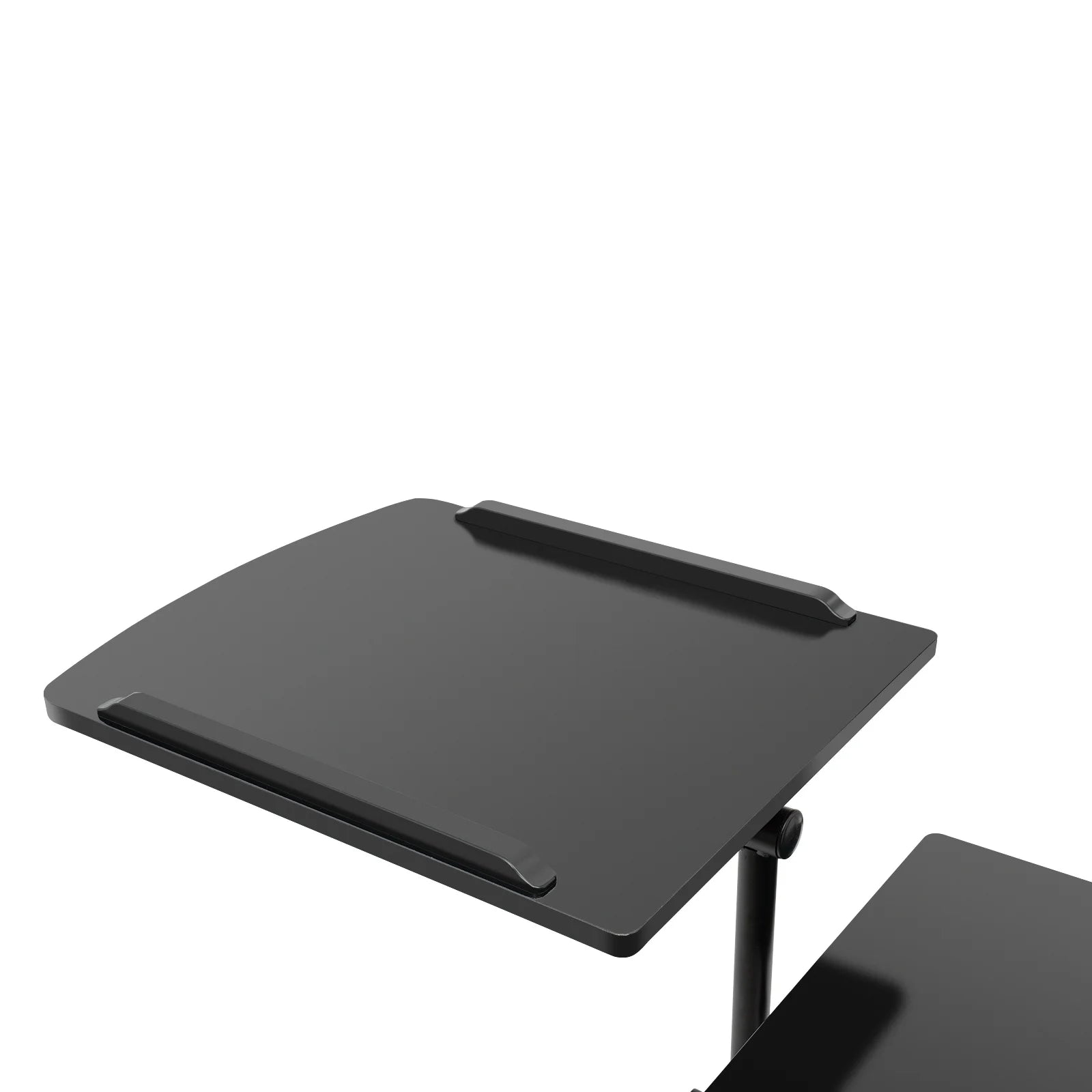Portable Adjustable Height Tattoo Workstation Dual Surface Black Iron & Density Board Table 57.5-90cm12.5kg Load-Bearing