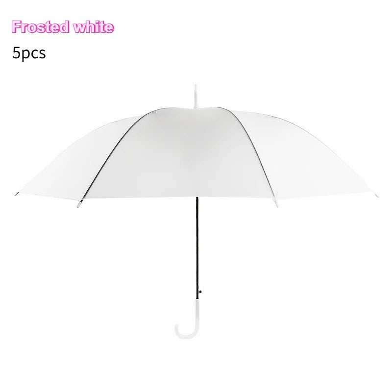 5-12pcs Frosted Transparent 90cm Umbrella Bulk Sets Woman Ultralight Metro Stations Wedding Travel 8 Bones Long Handle Umbrellas
