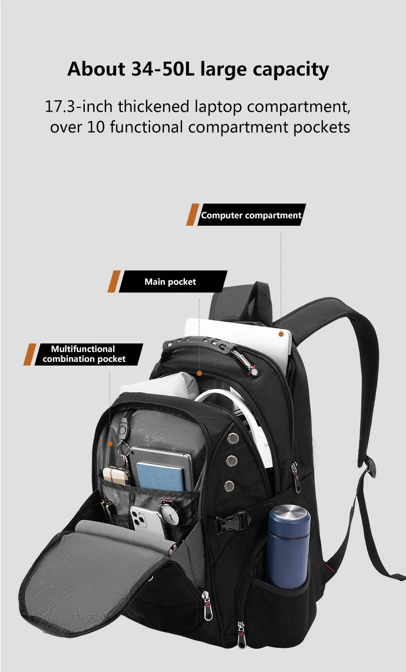 2026 Waterproof 17/20 Inch Laptop Backpack Men Airplane Travel Backpack Women Oxford Rucksack Male School Bag modern Mochila