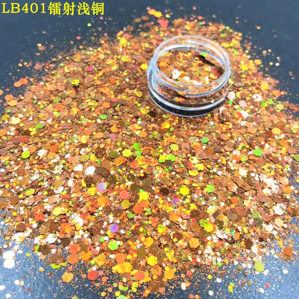 24 Colors Holographic Chunky Glitter 24 Colors Total Laser Nail Glitter Flakes Chunky Holographic Laser Nail Glitter 2030