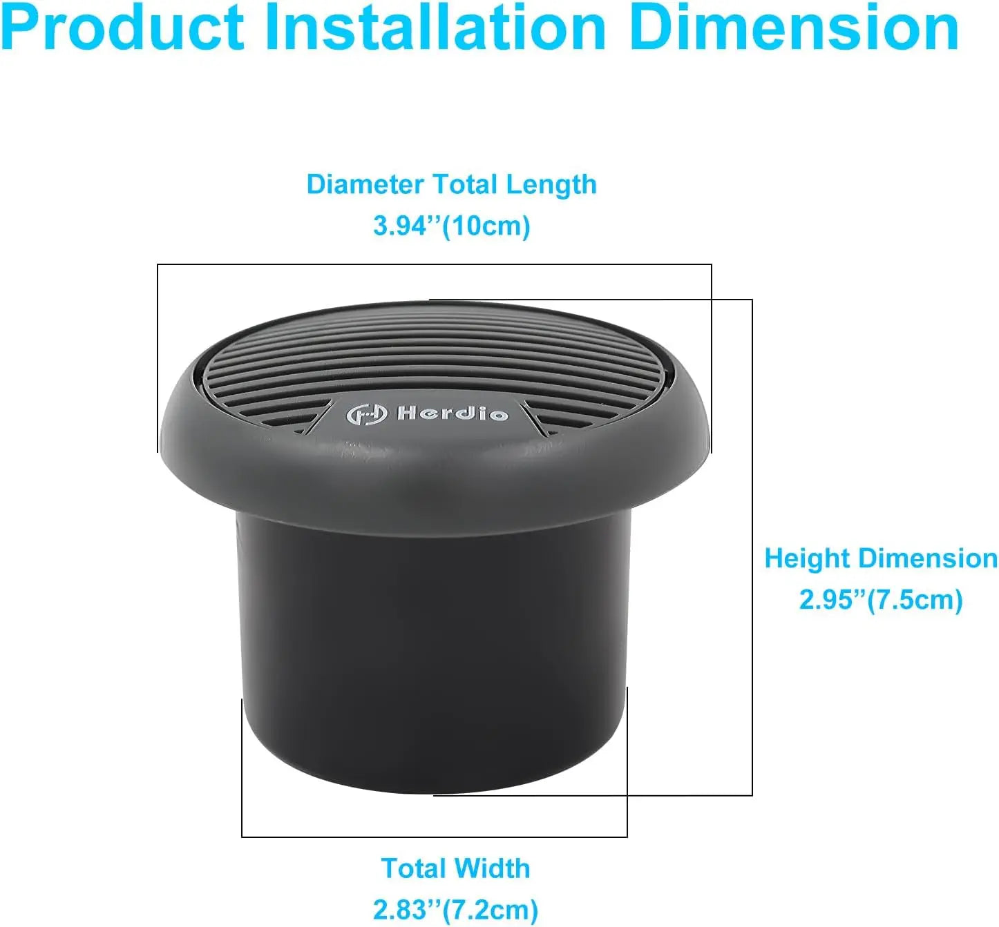 Herdio 160W 3 Inch Marine Boat Waterproof Speakers Motorcycle bluetooth Speaker Audio Stereo System For ATV UTV Outdoor (Gray)