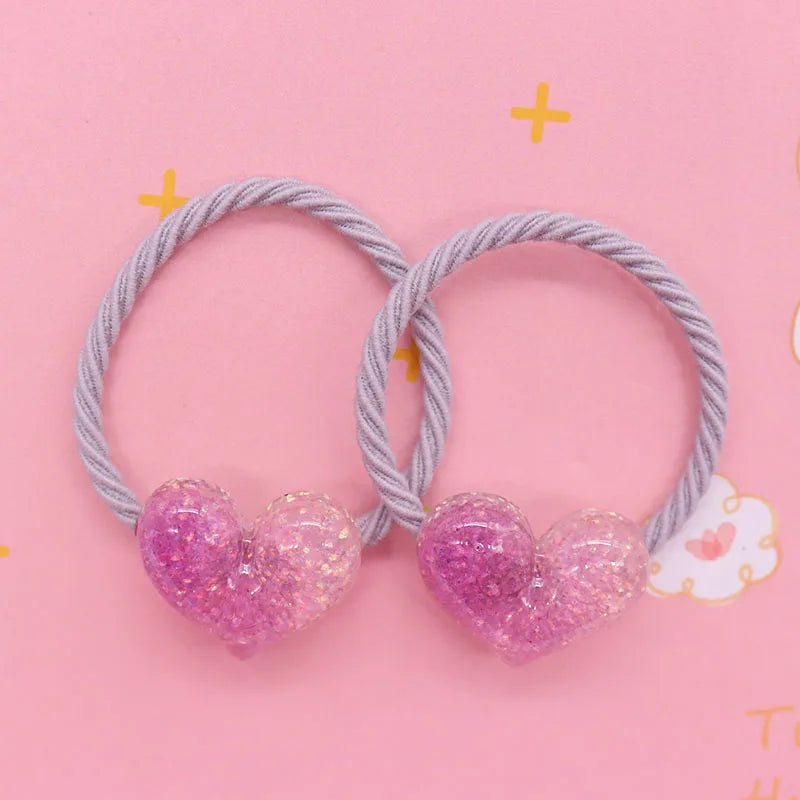 2Pcs/Set Halloween Gift Resin Strawberry Hair Accessories Colorful Hair Ties Children's Rubber Bands Kid Headband Scrunchies