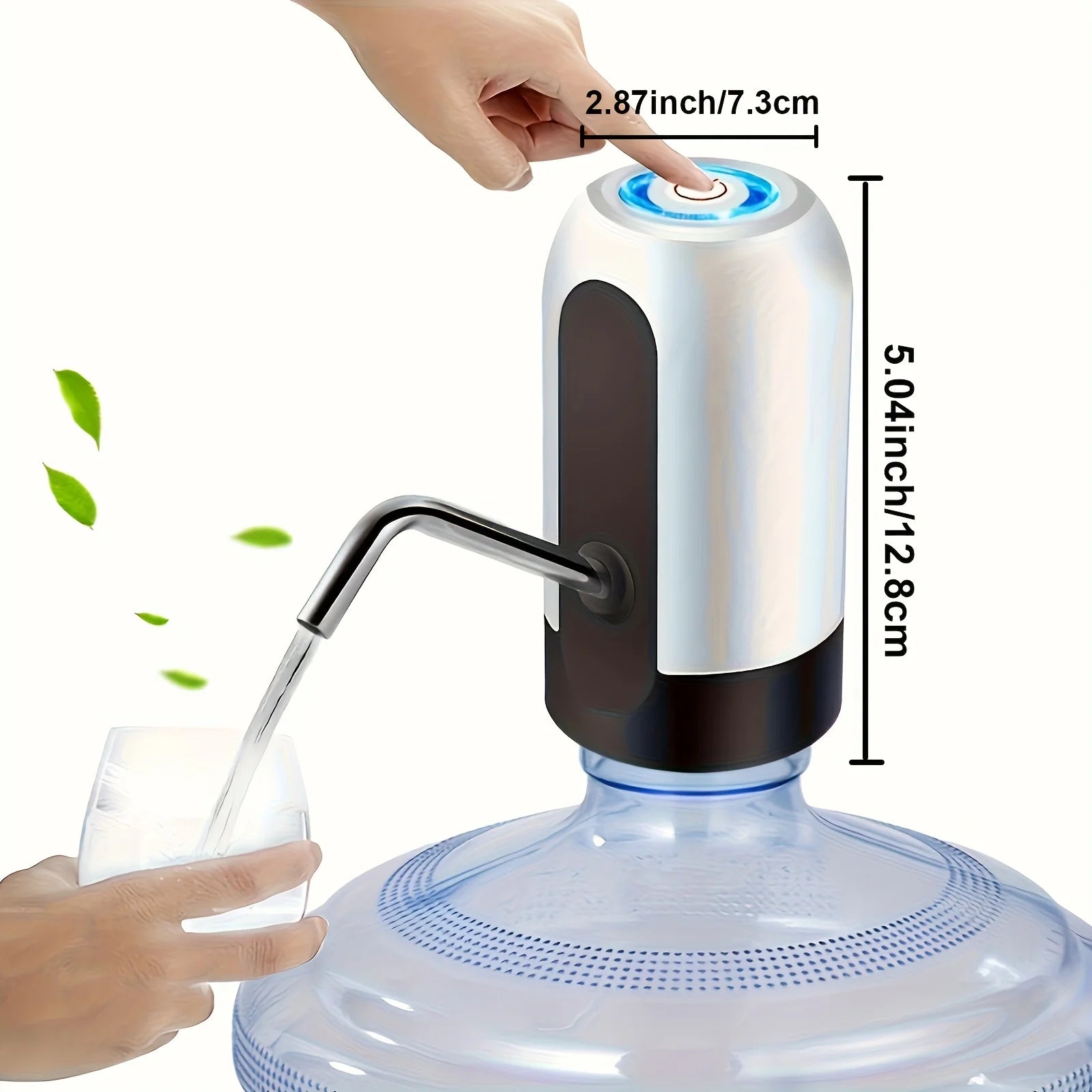 USB Water Bottle Pump for 5 Gallon Jug | Automatic Hands-Free Dispenser for Camping, Office & Home