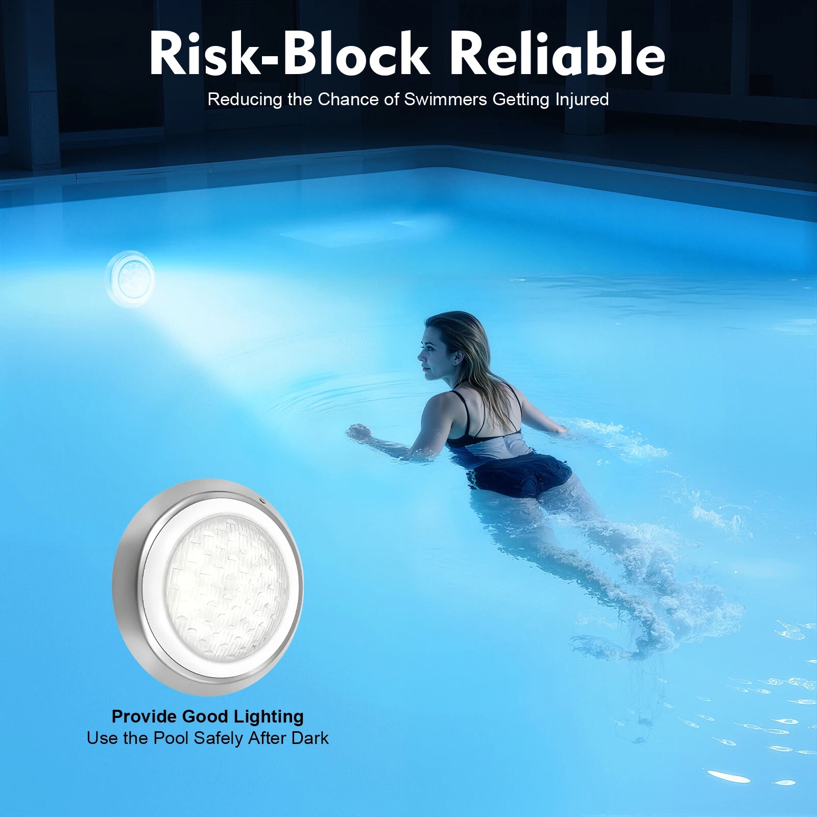 Remote Control 320ft² Underwater Swimming Pool Spa Light LED RGB 7 Colors & 12 Modes, 54W, 12V, 6ft Wire, IP68 Sealing Ring