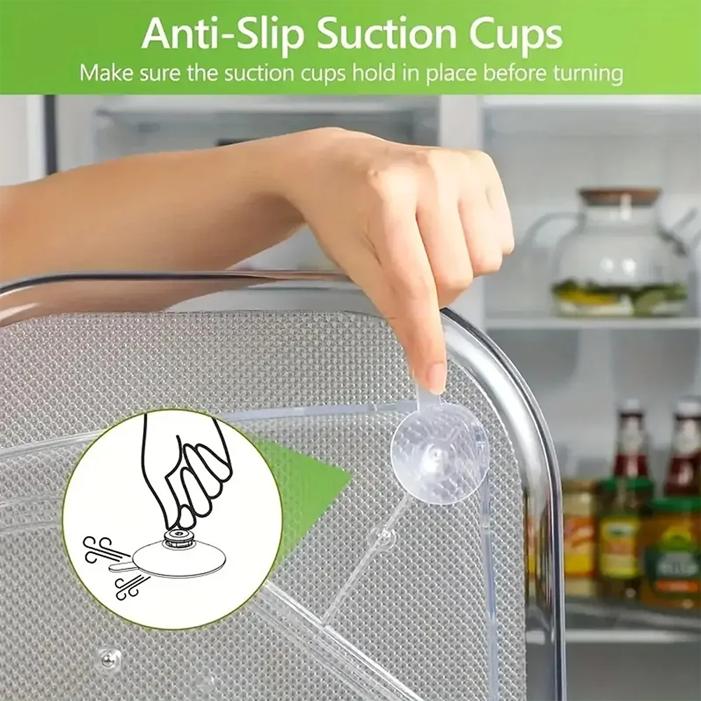 1 Piece Storage Tray, 360-Degree Refrigerator Storage Rotating Tray, Used for Kitchen Spice Jars and Sundry Storage Turntable