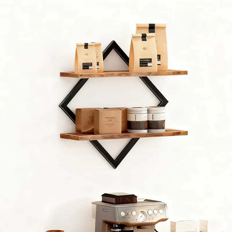 2pcs Floating rack, one set of two wall mounted racks, four-layer suspended racks, one set of two wall mounted racks