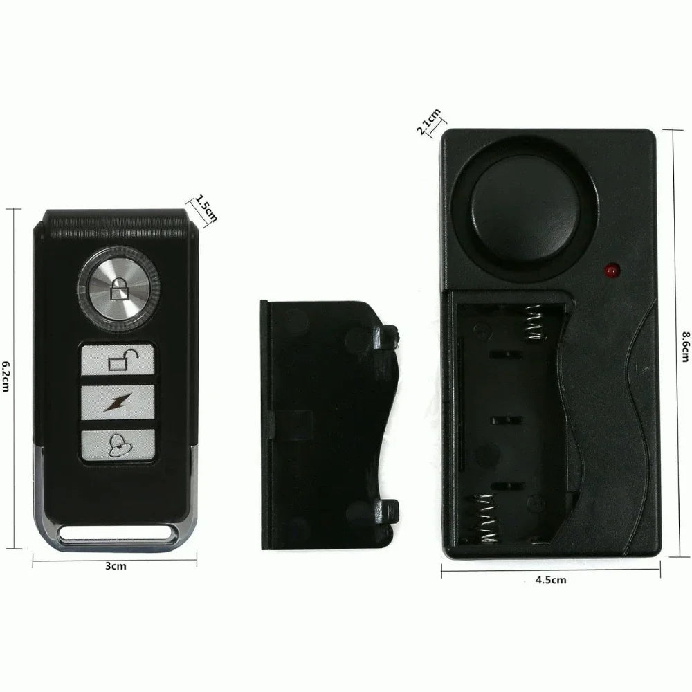 110dB Anti-Theft Vibration Alarm with Remote Control Alarm Door and Window Alarm Motorcycle Bicycle Security Sensors