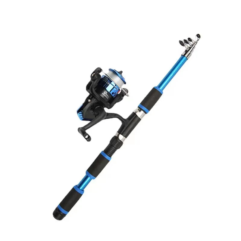 Complete Fishing Starter Kit | Telescopic Rod + Spinning Reel + Lures + Hooks | Ready to Fish