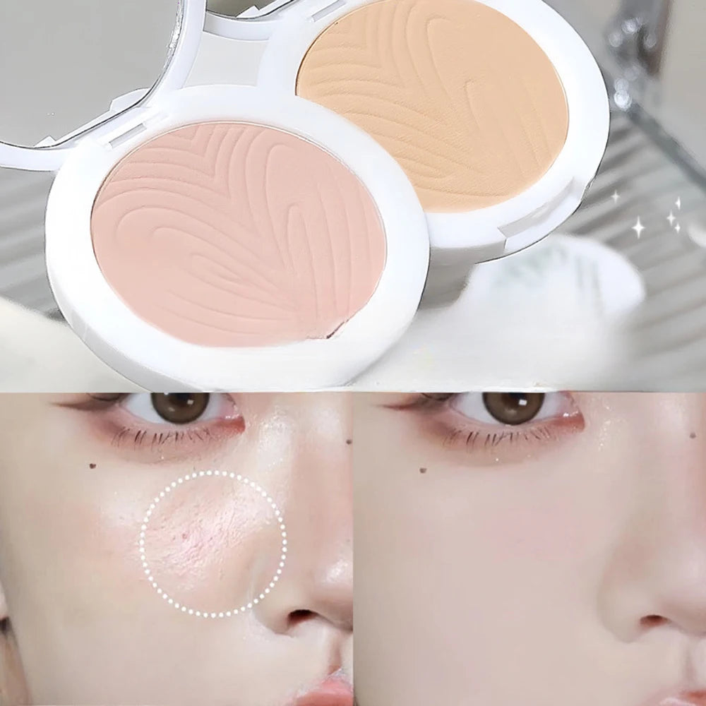 Oil Control Soft Focus Pressed Powder Matte Compact Lasting No Cakey Full Coverage Concealer Face Tightening Air Powder Makeup