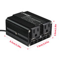 Inversor de Corriente Foval 300W | DC 12V a AC 110V/220V | Dual USB | Cargador Coche | Enchufe EU/US - Firu Total Sales