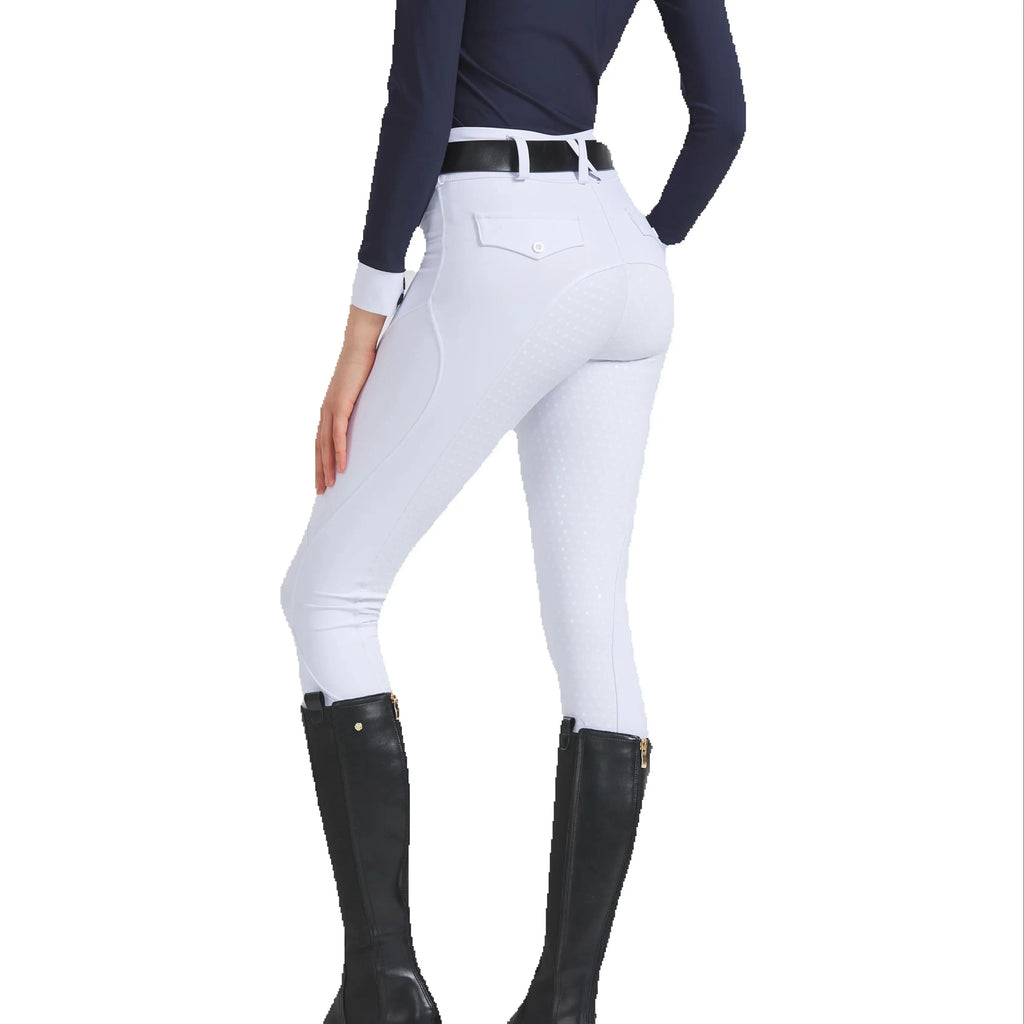 Professional equestrian pants full silicone quick-dry elastic tight equestrian sports pants anti-slip riding pants thick wear-re