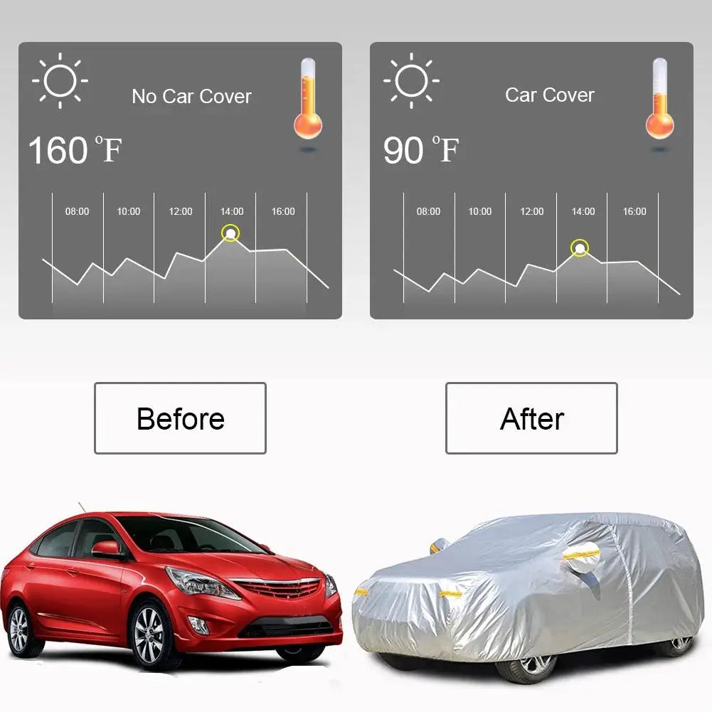 Kayme waterproof car covers outdoor sun protection cover for car reflector dust rain snow protective suv sedan hatchback full s