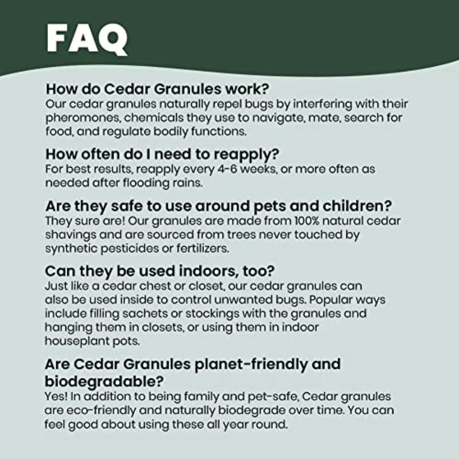 Original Cedar Granules Natural Flea Tick Mosquito Spider Repellent for Yard Lawn Patio Garden Effective Outdoor Insect Control