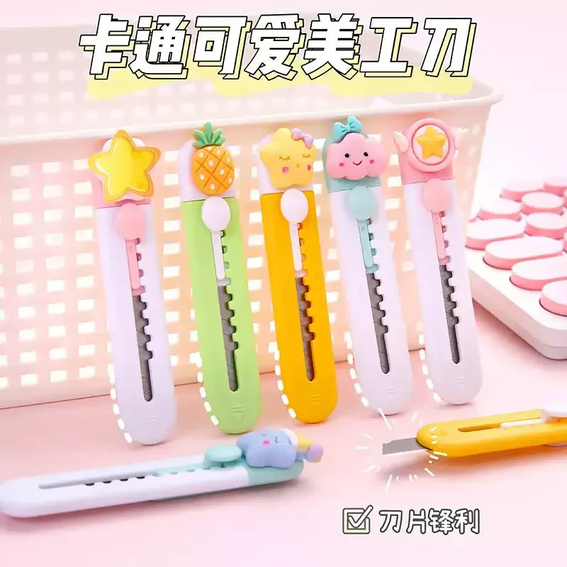 Cartoon Cute Mini Art Knife Student Stationery Hand Account Cutting Paper Knife Opening Express Package Small