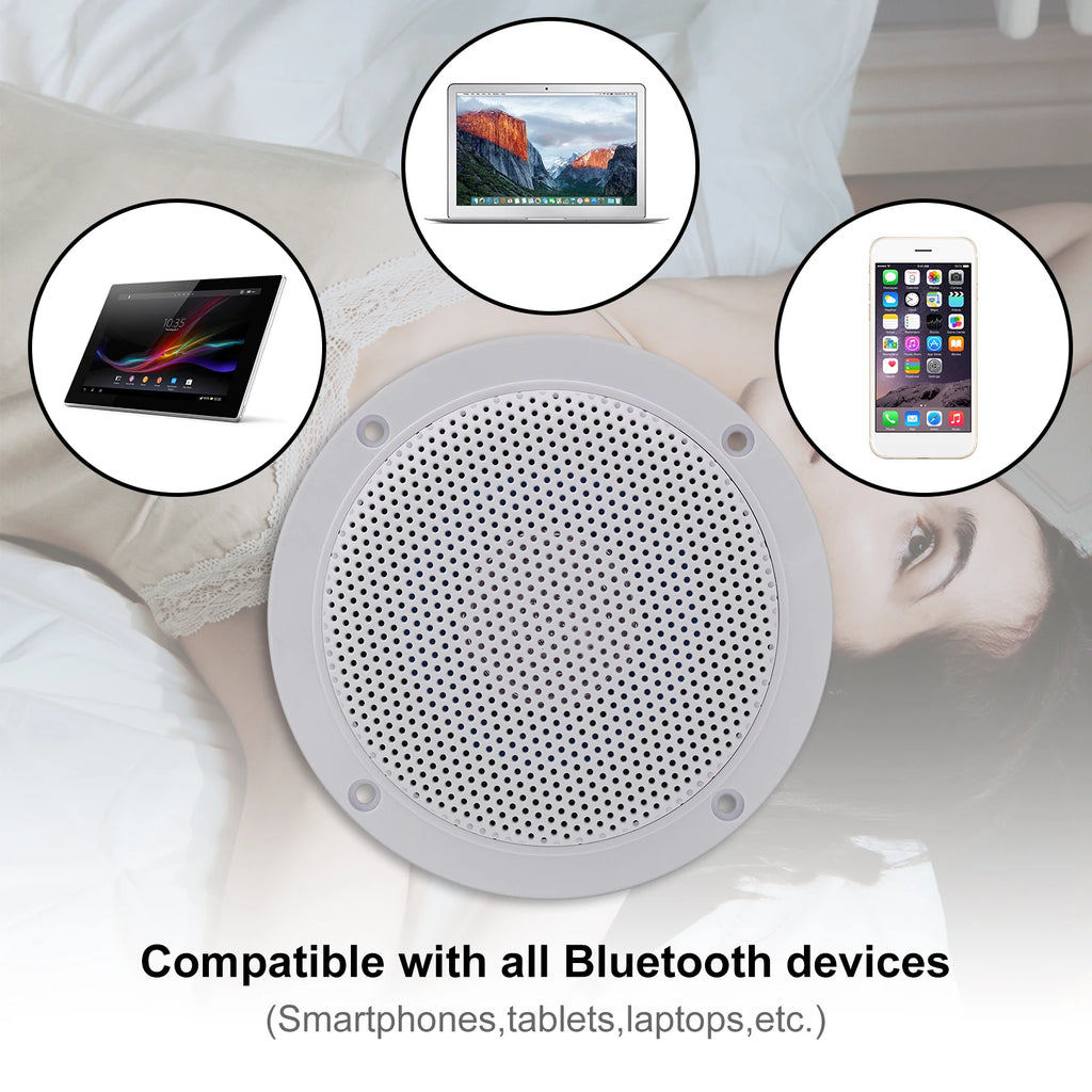 STUDIOFINIX 4'' 160W Waterproof Bluetooth Ceiling Speakers - Ultra-Thin Marine Speakers for House, Caravan, RV & Houseboats 2PCS