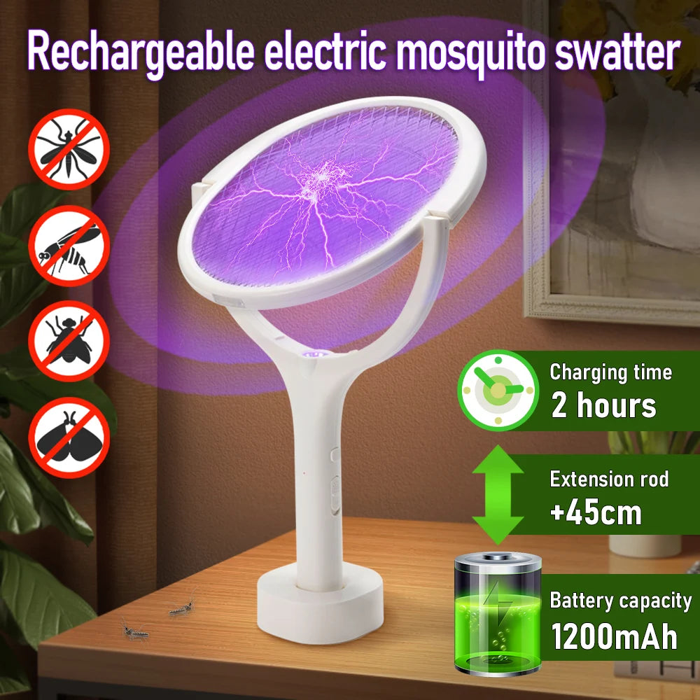 Mata Mosquitos 6 en 1 Recargable USB 3500V | Raqueta Eléctrica Multifuncional | Hogar 💚 - Firu Total Sales