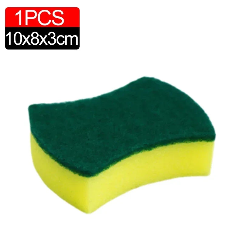 100/1Pcs Kitchen Dishwashing Sponge Soft Absorbent Clean Rub Pot Rust Scouring Pad Removing Kits Household Cleaning Brush Sponge
