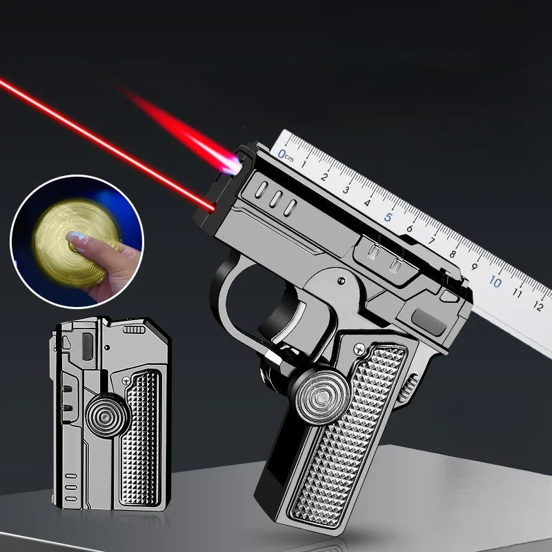 Various Gun Shape Cigarette Lighter，mini Portable Torch Lighter Refillable Butane Gas Open Flame Lighter Smoking Accessories