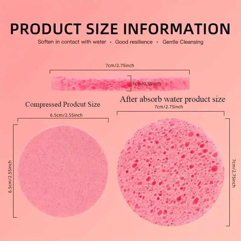 50/20/10PCS Compressed Facial Sponge Cosmetic Hydrotherapy Sponge Suitable for Daily Cleansing, Makeup Removal, and Exfoliation