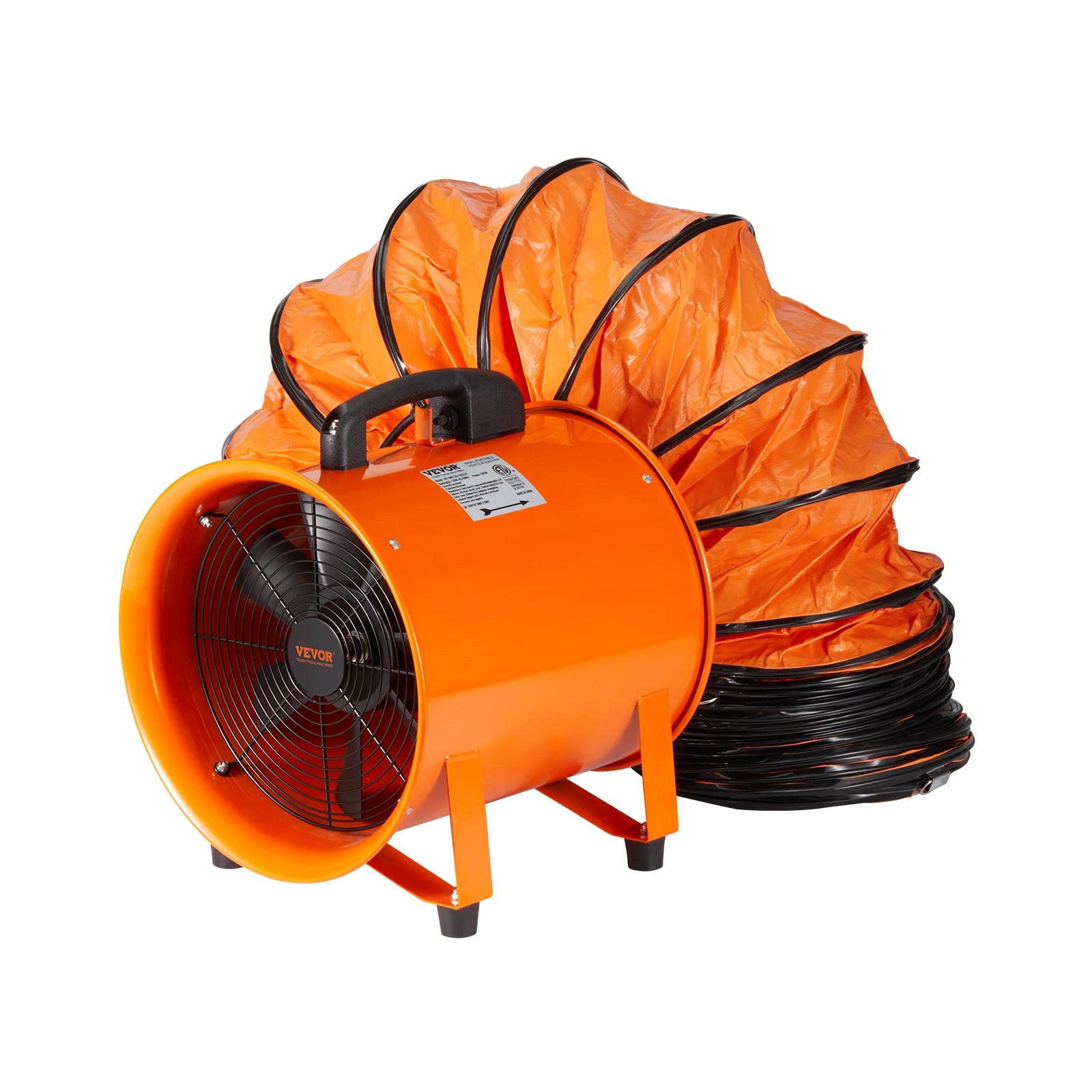 SucceBuy Exhaust Fan 10/12inch Industrial Ventilation Fan Exhaust Blower with 10M PVC Duct Hose Ventilator for Homeuse Warehouse