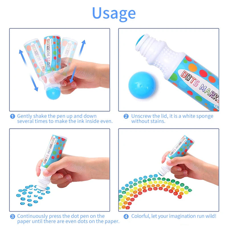 Washable Dot Markers for Kids – Bingo Painting Pens