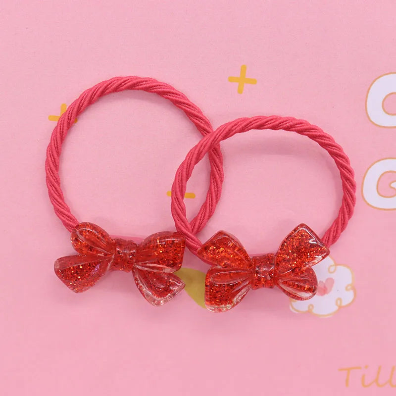 2Pcs/Set Halloween Gift Resin Strawberry Hair Accessories Colorful Hair Ties Children's Rubber Bands Kid Headband Scrunchies