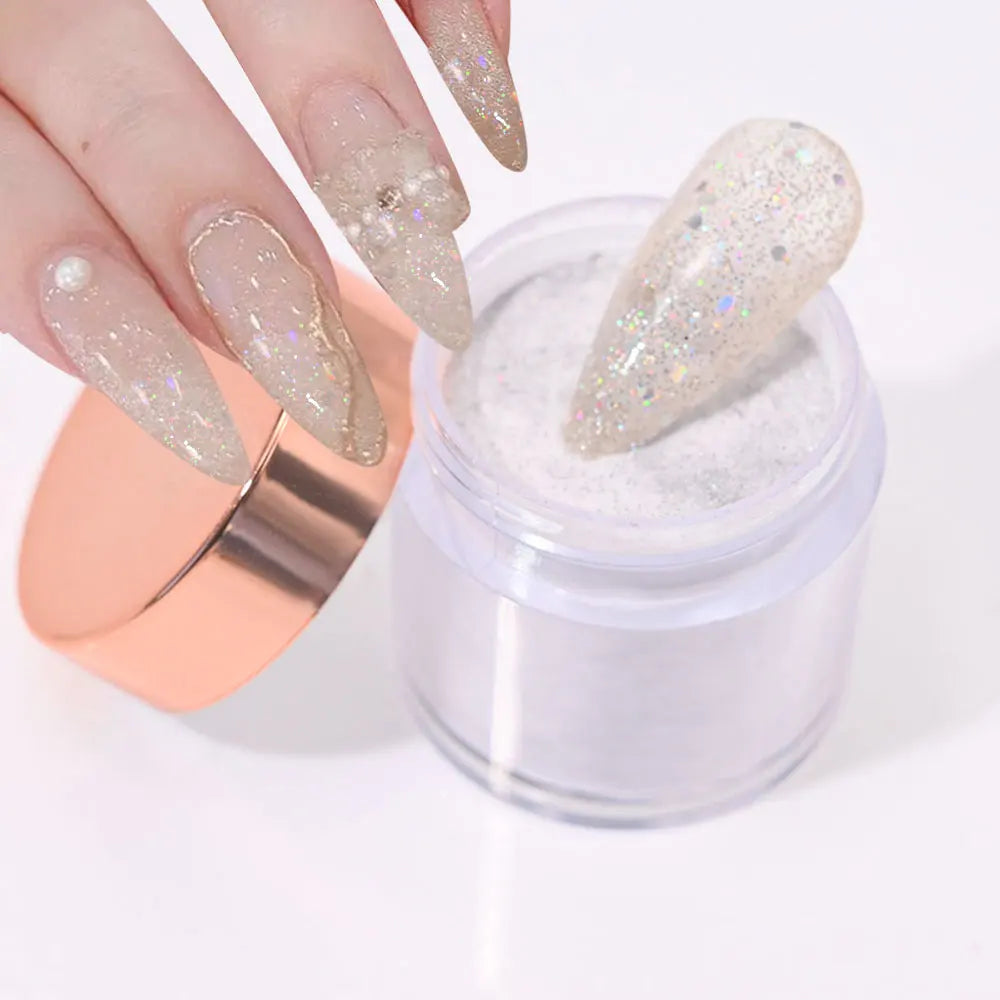 3Colors Acrylic Nail Powder Transparent/Pink/White Carving Crystal Polymer Powder Manicure Nail Polish Professional Accessories#