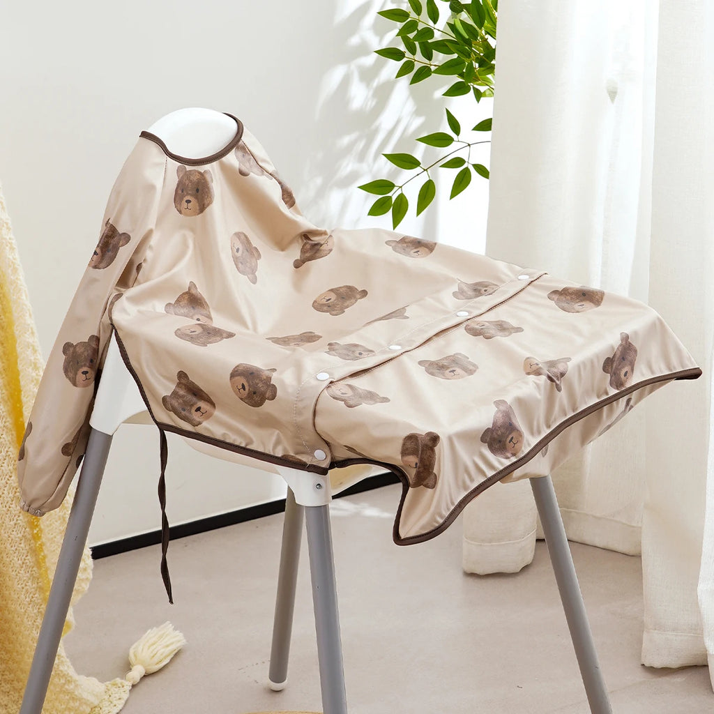 Babero Impermeable de Manga Larga para Bebé | 1-3 Años | Se Fija a Silla y Mesa