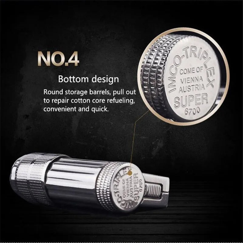 Original IMCO Lighter Old Oil Flint Lighter Windproof Stainless Steel Cigarette Petrol Oil Lighter Inflated Gadgets Man