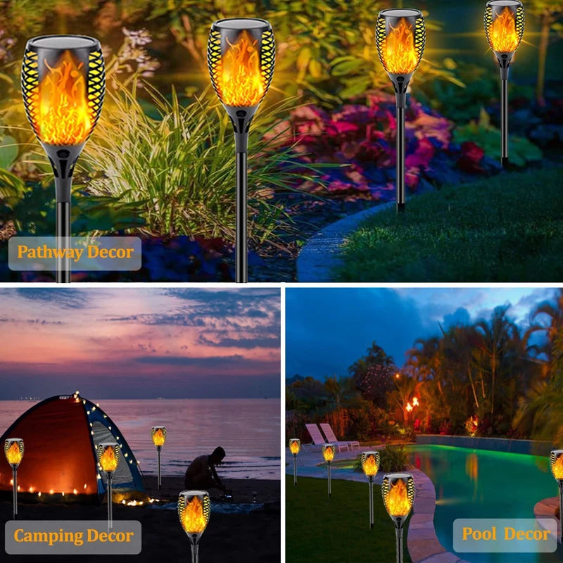 Antorcha Solar 96 LED Efecto Llama Bailarina ZTree | IP65 | Jardín y Patio Exterior - Firu Total Sales