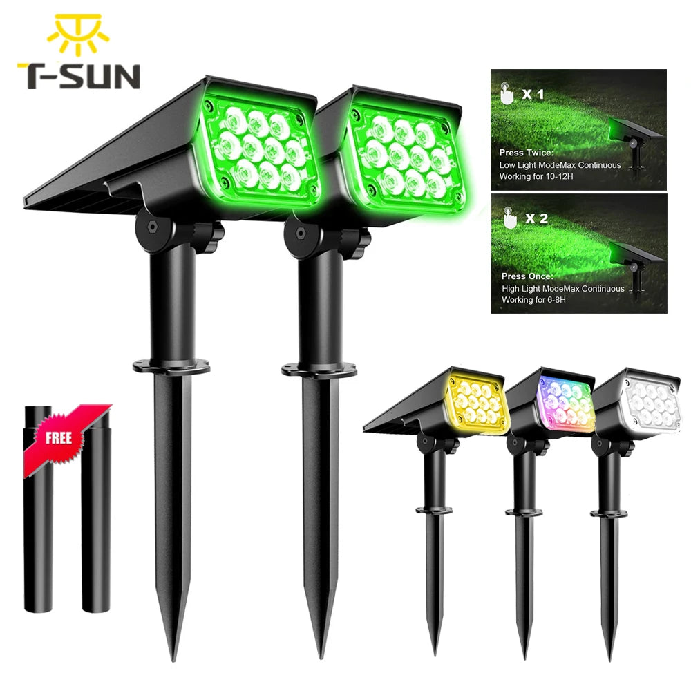 Foco Solar Exterior IP65 T-SUNRISE | Temperatura Ajustable | Super Brillante | 1/2/4pcs ☀️ - Firu Total Sales