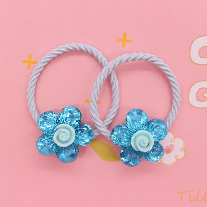 2Pcs/Set Halloween Gift Resin Strawberry Hair Accessories Colorful Hair Ties Children's Rubber Bands Kid Headband Scrunchies