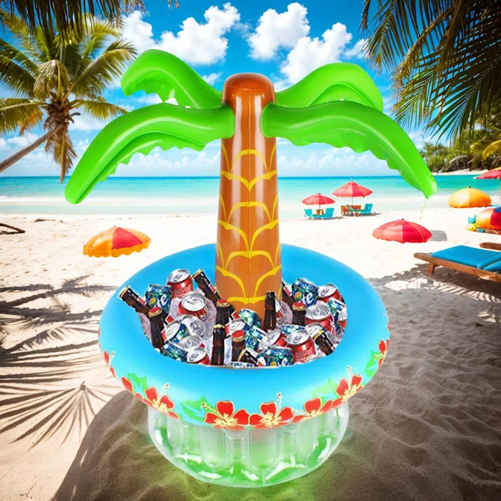 1/2PCS Inflatable Palm Tree Ice Bucket Bear Cooler Drink Holder Hawaiian Birthday Decoration Summer Beach Pool Party Accessories